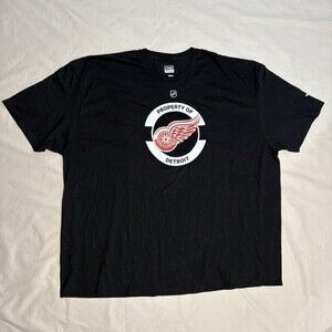 NHL Detroit Red Wings Fanatics Authentic Pro T-Shirt Black Men’s 5XL Graphic Tee
